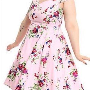 PINK FLORAL SWING DRESS